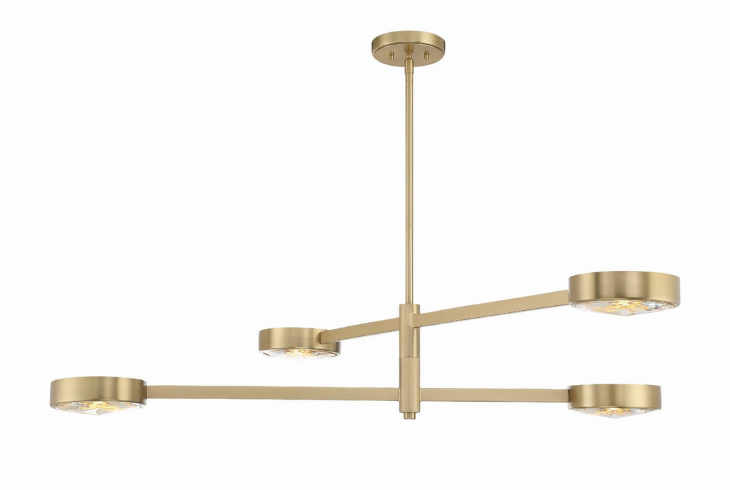 Crystorama ORS-734-MG Four Light Chandelier, Modern Gold