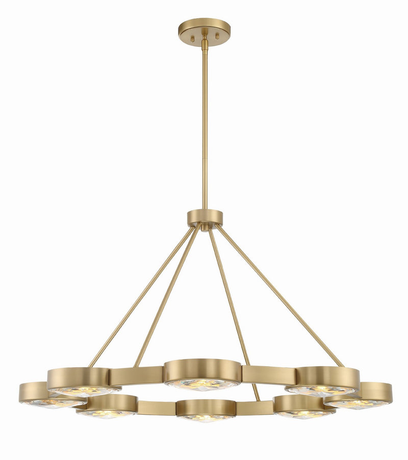 Crystorama ORS-738-MG Eight Light Pendant, Modern Gold