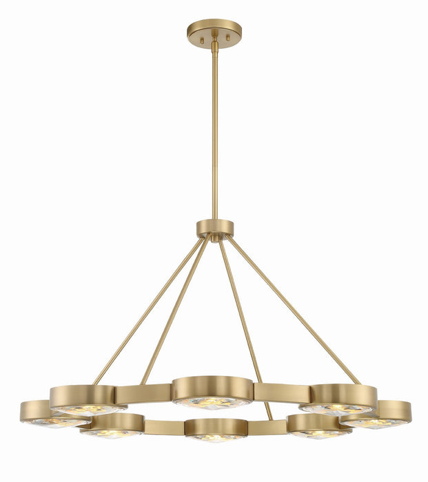 Crystorama ORS-738-MG Eight Light Pendant, Modern Gold