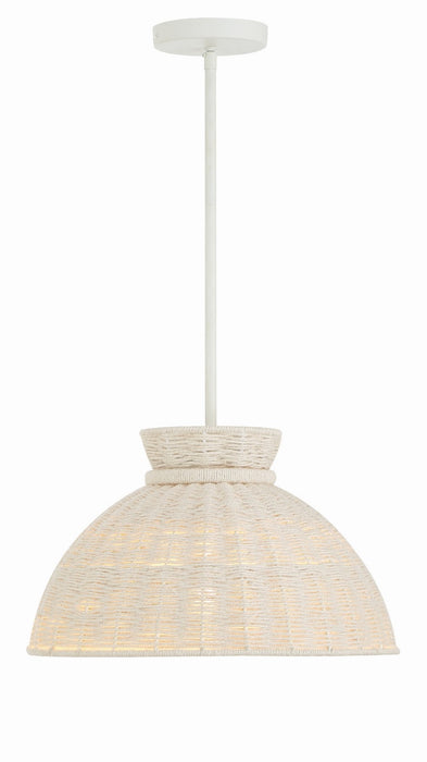 Crystorama RES-10520-MT One Light Pendant, Matte White