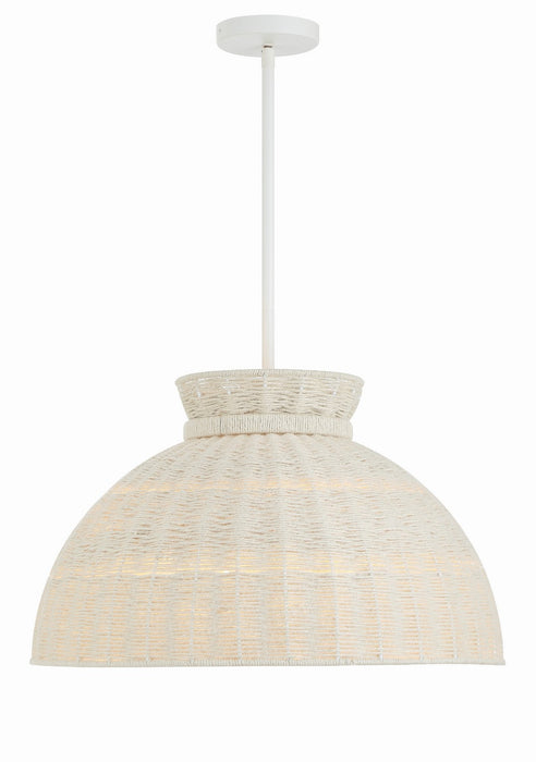 Crystorama RES-10524-MT Four Light Pendant, Matte White