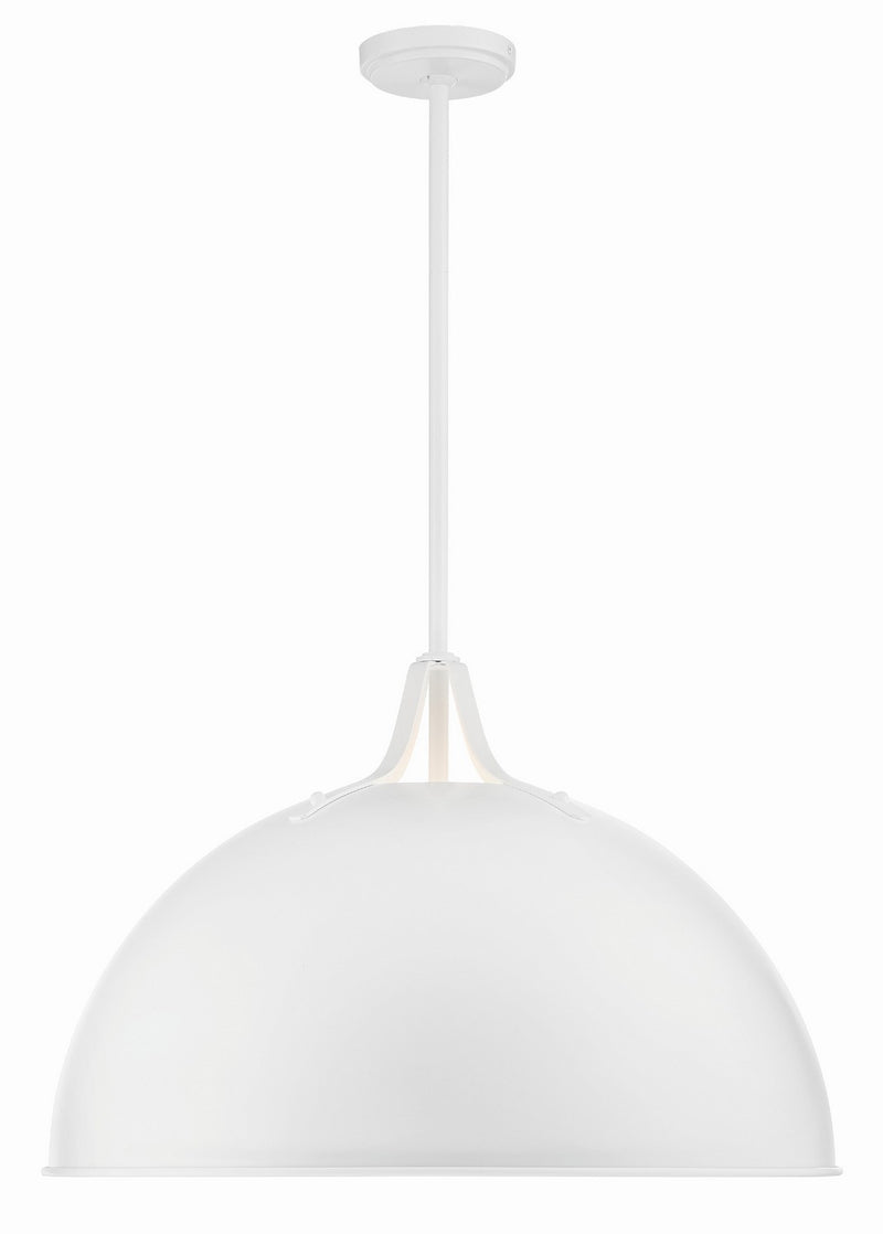 Crystorama SOT-18017-WH Three Light Pendant, White