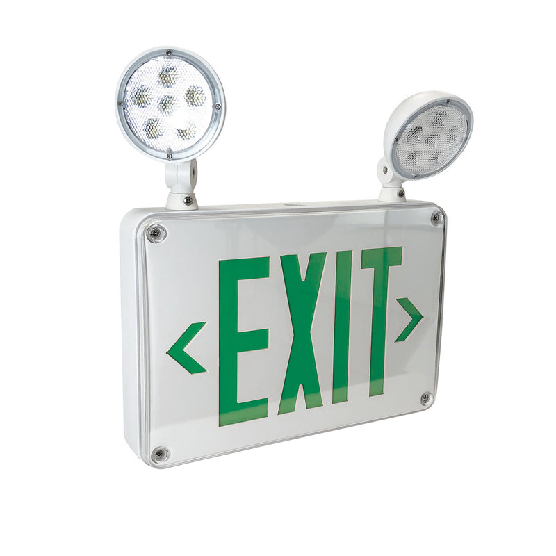 Nora Lighting NEX-720-LED/G-CC LED Self-Diagnostic Exit & Emergency Sign w/ Battery Backup, White