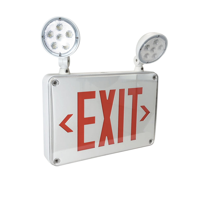 Nora Lighting NEX-720-LED/R LED Self-Diagnostic Exit & Emergency Sign w/ Battery Backup, White