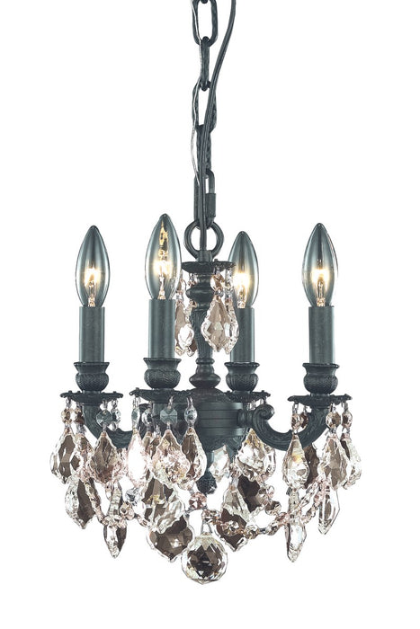 Elegant Lighting 9104D10DB-GT/RC Four Light Pendant, Dark Bronze