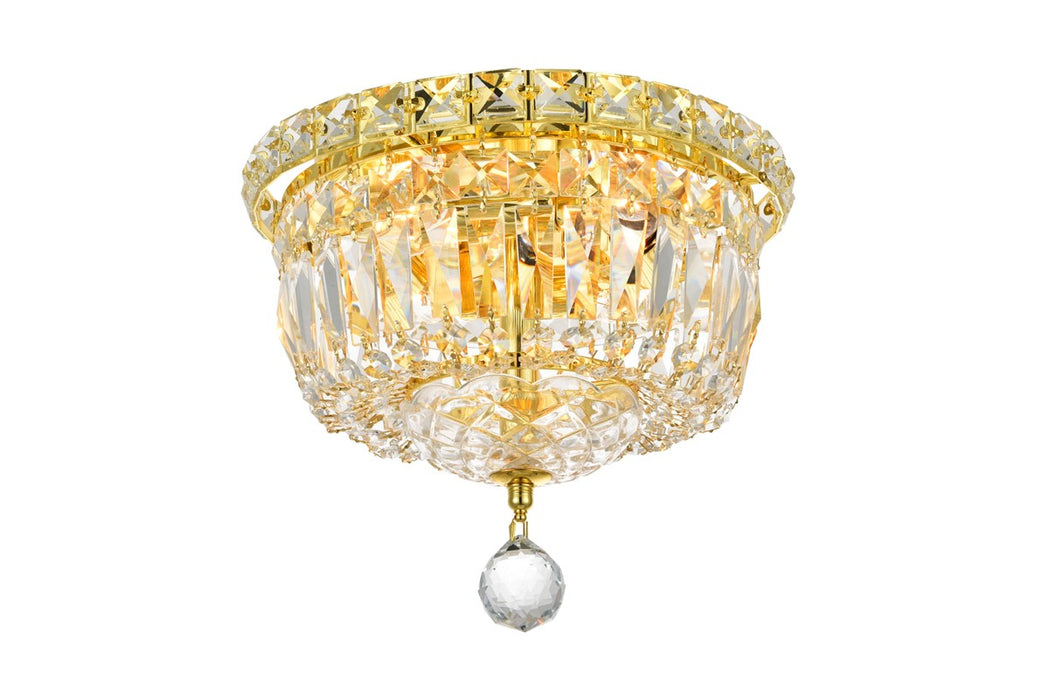 Elegant Lighting LD2528F10G Four Light Flush Mount, Gold