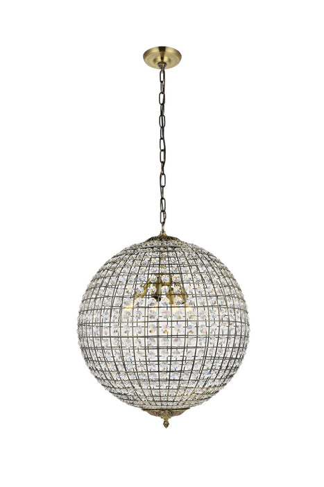 Elegant Lighting LD5027 Four Light Pendant, Antique Bronze
