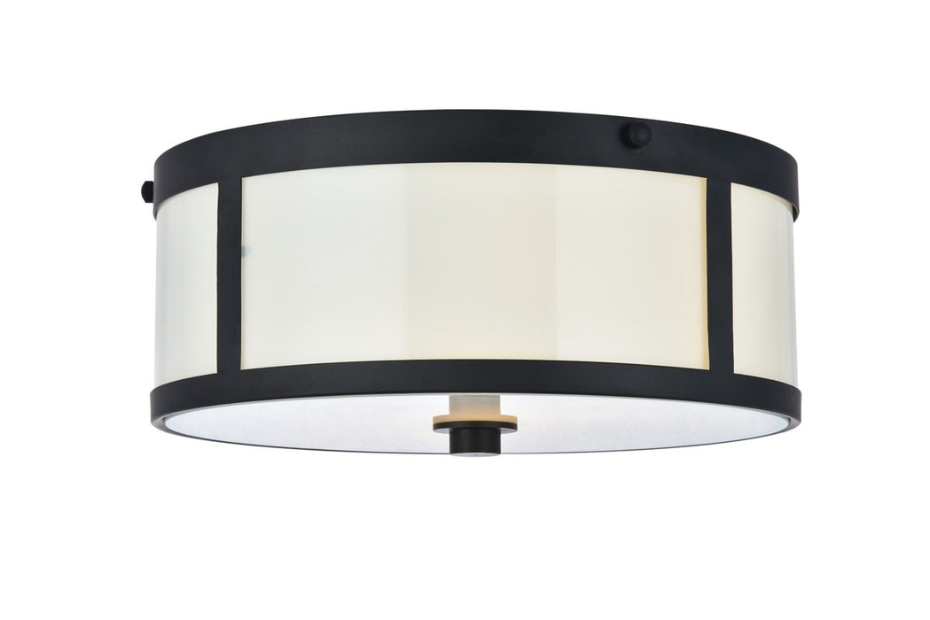 Elegant Lighting LD6019 Two light Flush Mount, flat black