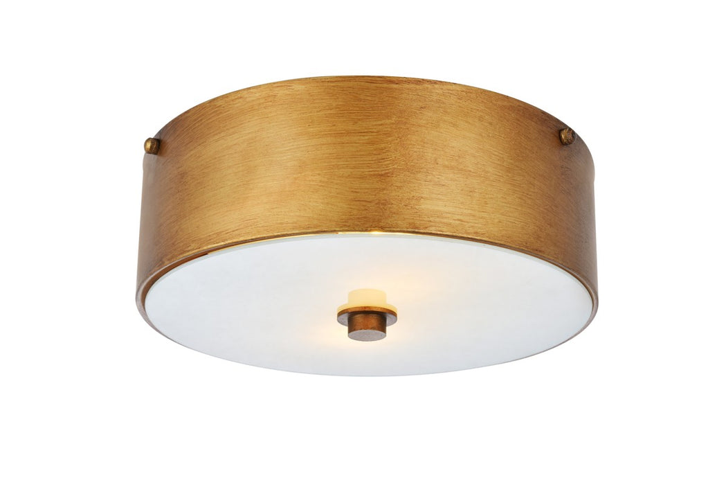 Elegant Lighting LD6022 Two light Flush Mount, vintage gold