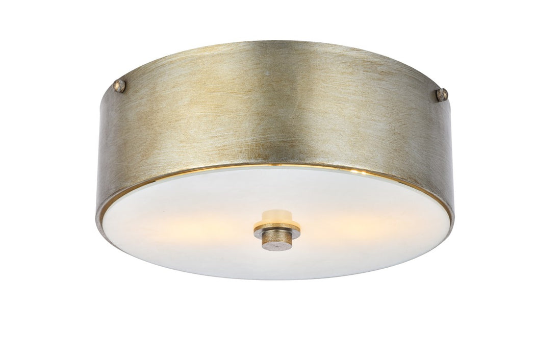 Elegant Lighting LD6023 Two light Flush Mount, vintage silver