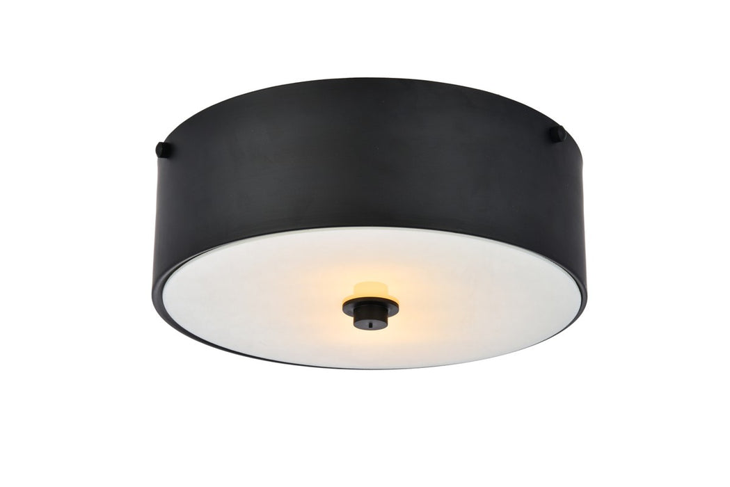 Elegant Lighting LD6024 Two light Flush Mount, flat black