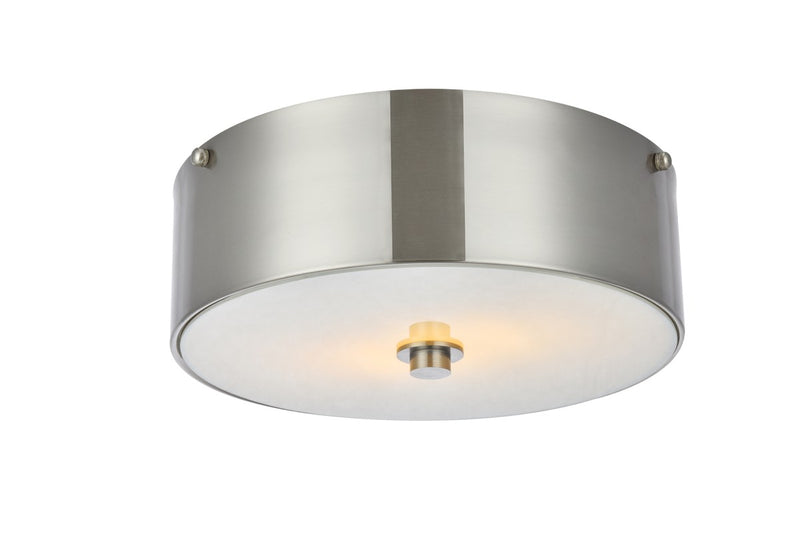 Elegant Lighting LD6025 Two light Flush Mount, burnished nickel