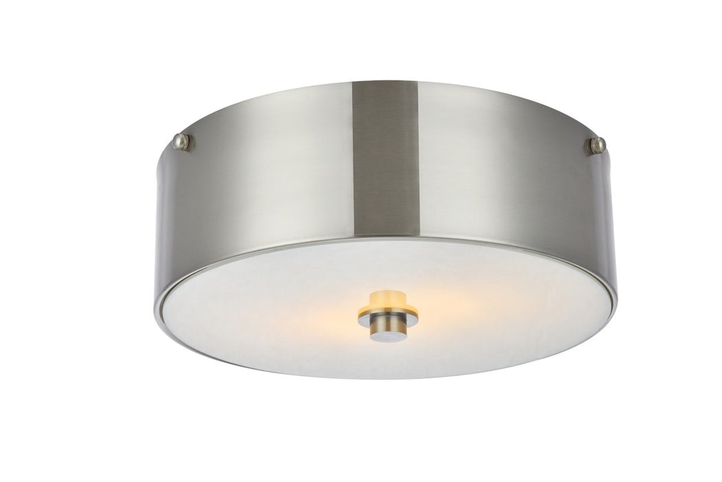 Elegant Lighting LD6025 Two light Flush Mount, burnished nickel