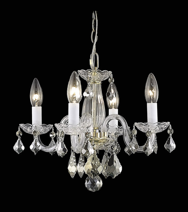 Elegant Lighting LD7804D15G Four Light Pendant, Gold
