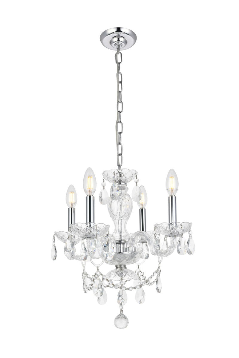 Elegant Lighting LD7834D17C Four Light Pendant, Chrome
