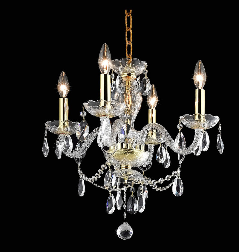 Elegant Lighting LD7834D17G Four Light Pendant, Gold