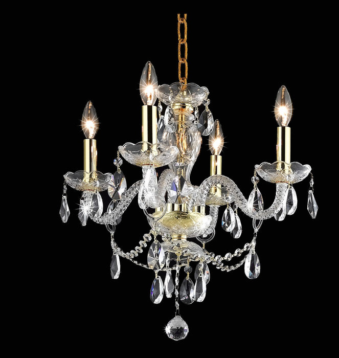 Elegant Lighting LD7834D17G Four Light Pendant, Gold