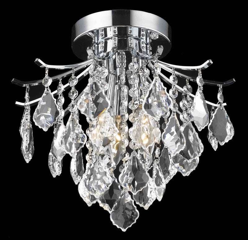 Elegant Lighting LD8100F12C Three Light Flush Mount, Chrome