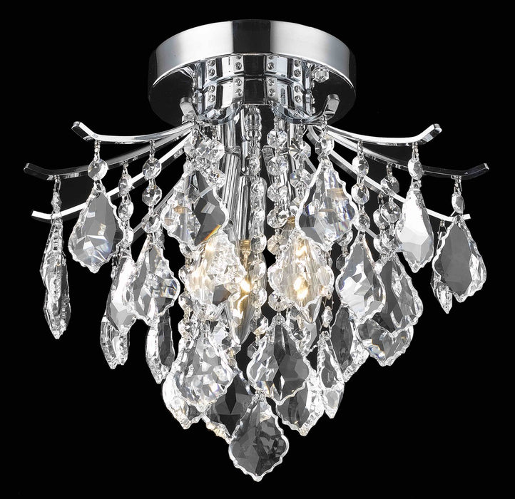 Elegant Lighting LD8100F12C Three Light Flush Mount, Chrome