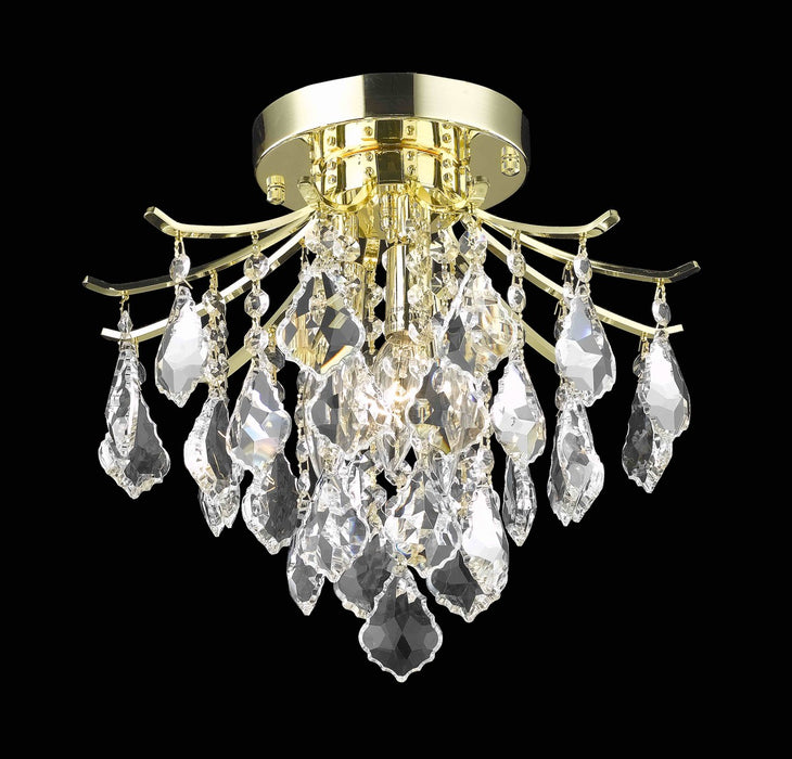 Elegant Lighting LD8100F12G Three Light Flush Mount, Gold