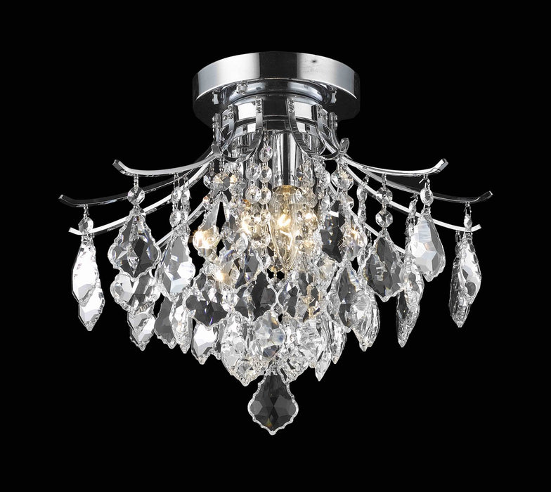 Elegant Lighting LD8100F16C Three Light Flush Mount, Chrome