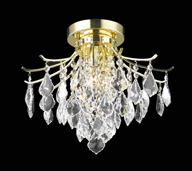 Elegant Lighting LD8100F16G Three Light Flush Mount, Gold