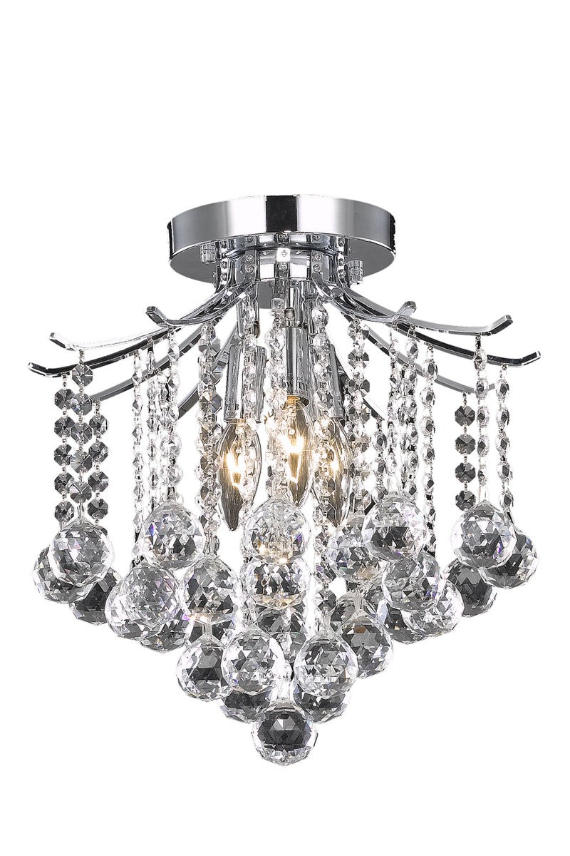 Elegant Lighting LD8200F12C Three Light Flush Mount, Chrome
