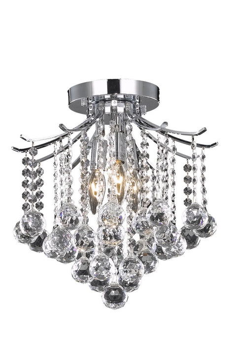 Elegant Lighting LD8200F12C Three Light Flush Mount, Chrome
