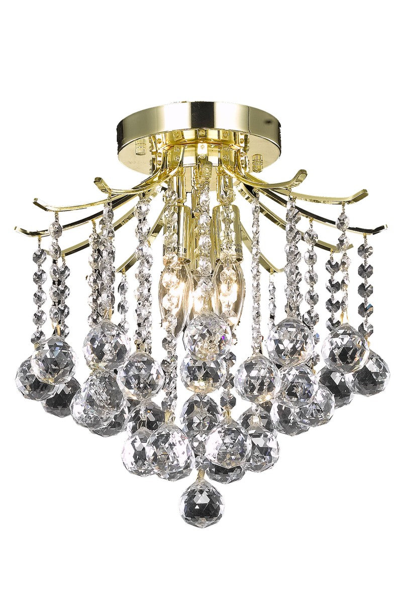 Elegant Lighting LD8200F12G Three Light Flush Mount, Gold