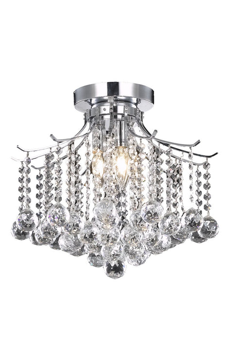 Elegant Lighting LD8200F17C Three Light Flush Mount, Chrome