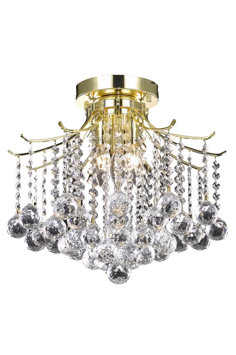 Elegant Lighting LD8200F17G Three Light Flush Mount, Gold