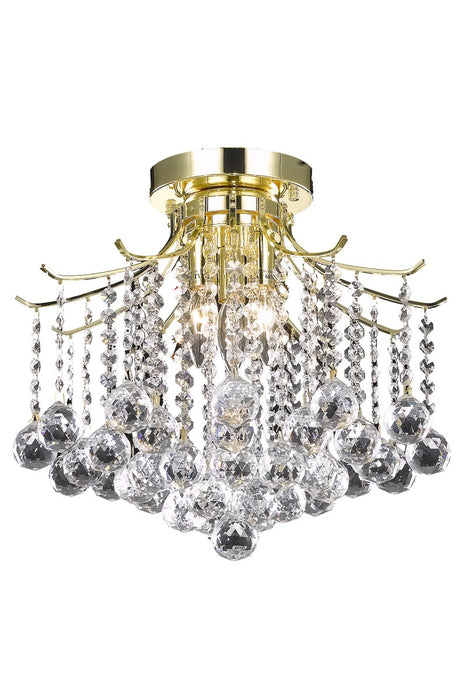 Elegant Lighting LD8200F17G Three Light Flush Mount, Gold