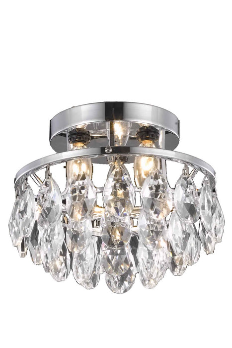 Elegant Lighting LD9805F10C(872) Three Light Flush Mount, Chrome