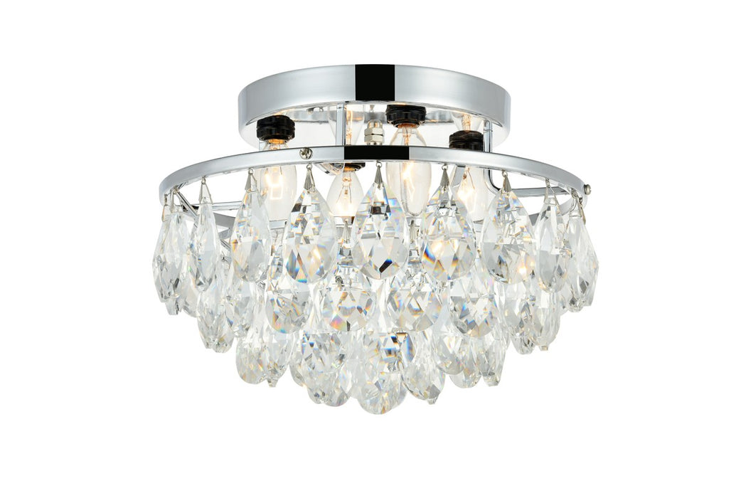Elegant Lighting LD9805F14C(872) Four Light Flush Mount, Chrome
