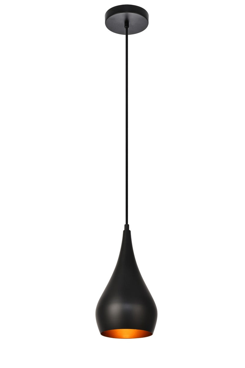 Elegant Lighting LDPD2001 One Light Pendant, Black