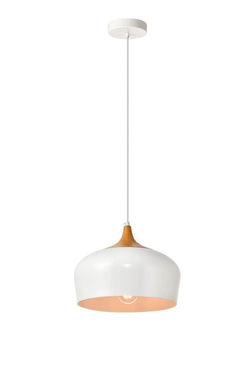 Elegant Lighting LDPD2004 One Light Pendant, White