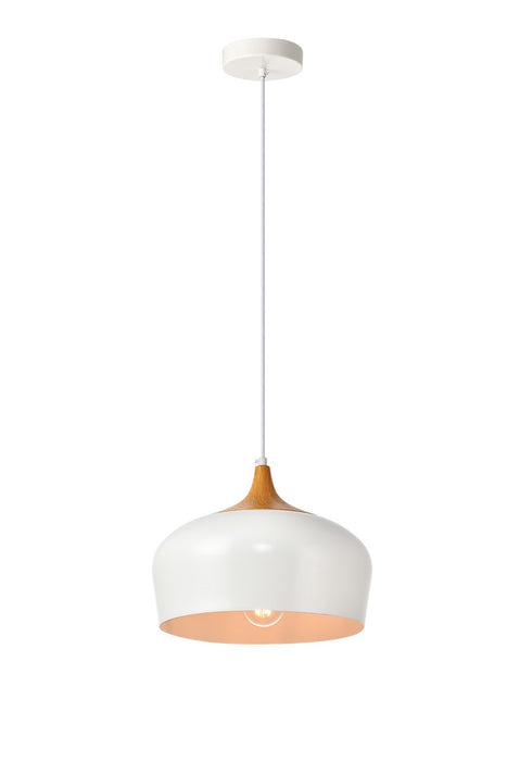 Elegant Lighting LDPD2004 One Light Pendant, White