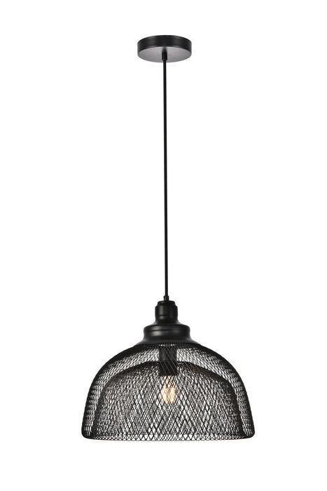 Elegant Lighting LDPD2032 One Light Pendant, Black