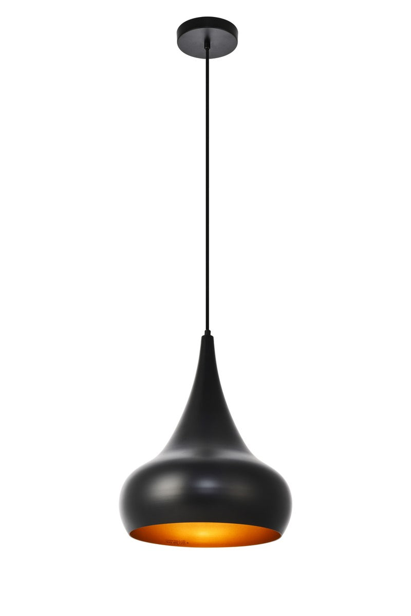 Elegant Lighting LDPD2047 One Light Pendant, Black