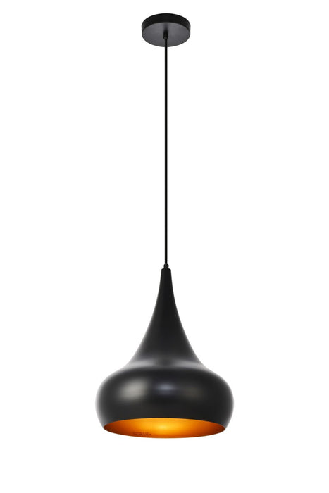 Elegant Lighting LDPD2047 One Light Pendant, Black