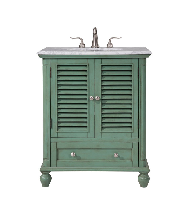 Elegant Lighting VF30530VM Single Bathroom Vanity Set, Vintage Mint