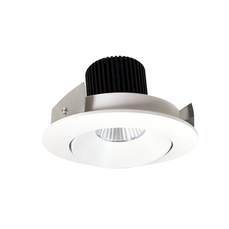 Nora Lighting NIO-4RCCDXMPW 4" Adj. Round Cone Regressed, Matte Powder White Reflector / Matte Powder White Flange