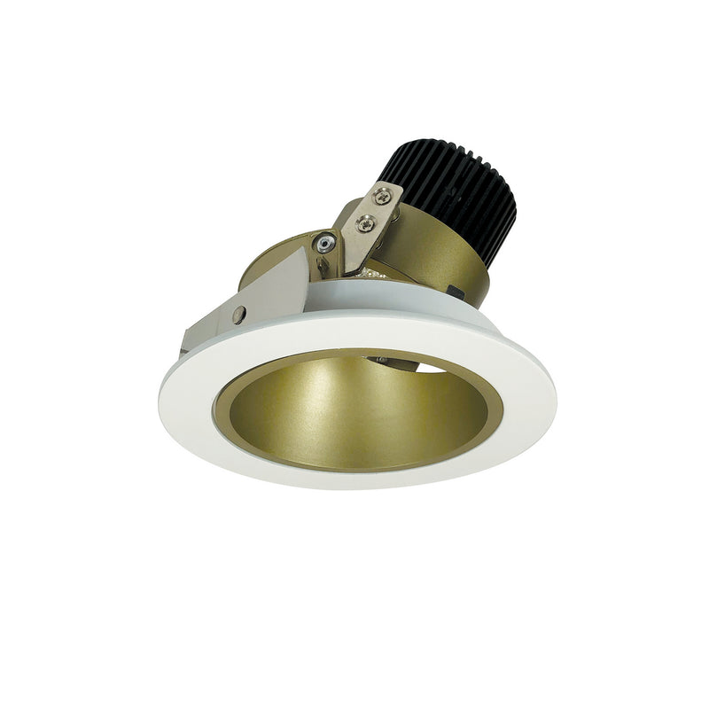 Nora Lighting NIO-4RD40QCHMPW LED Adjustable Deep Reflector, Champagne Haze Reflector / Matte Powder White Flange