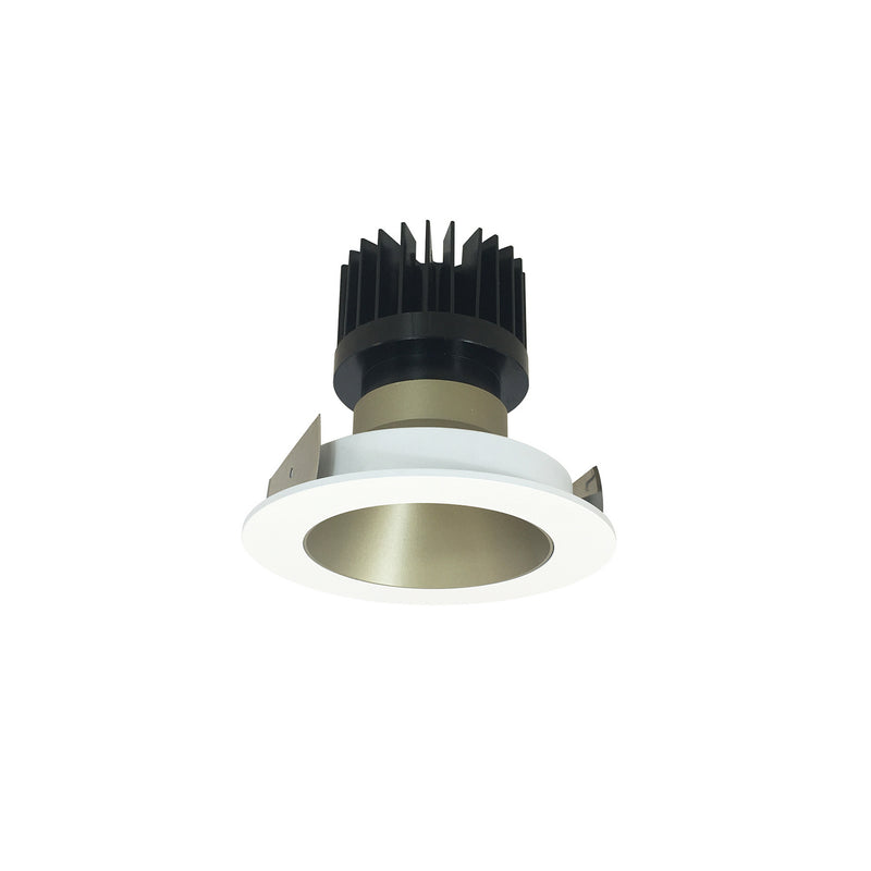 Nora Lighting NIO-4RNDC30XCHMPW/HL Reflector Non-Adjustable Trim, Champagne Haze Reflector / Matte Powder White Flange