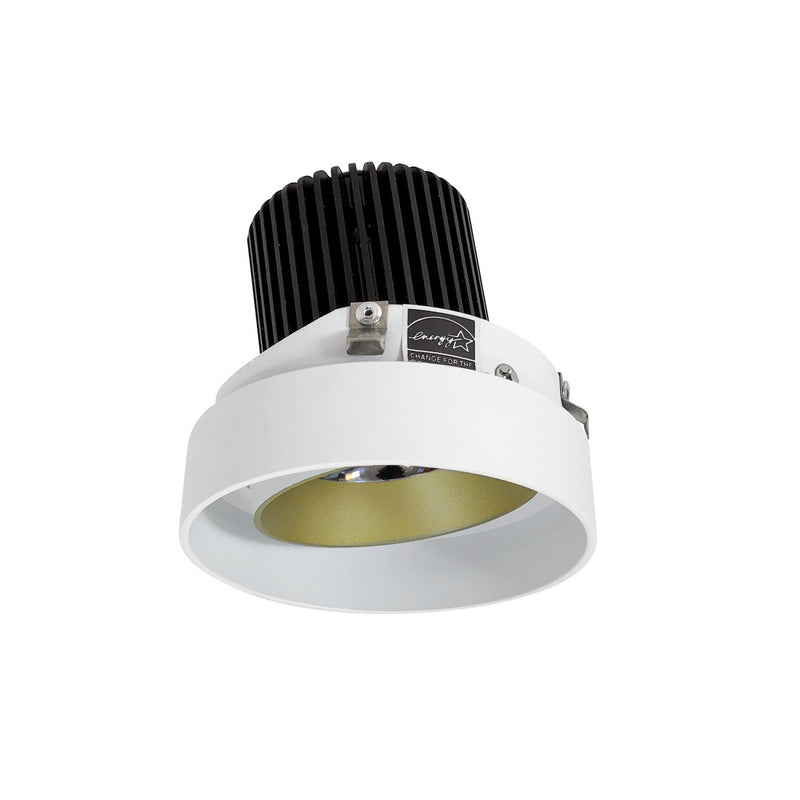 Nora Lighting NIO-4RTLA27QCHMPW LED Trimless Adjustable, Champagne Haze Adjustable / Matte Powder White Reflector