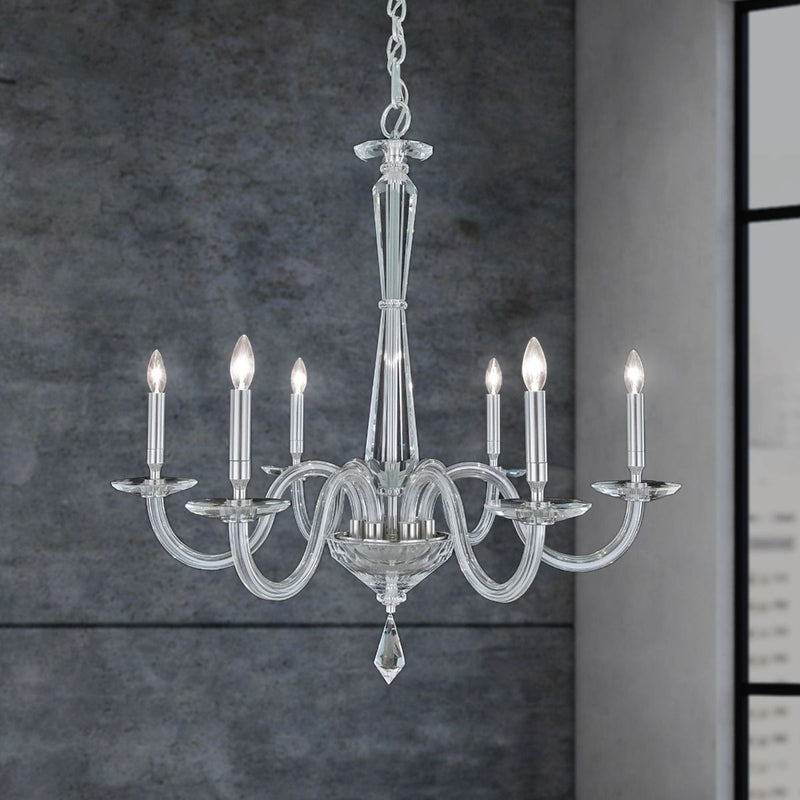 Schonbek S9230-702O Six Light Chandelier, Polished Chrome