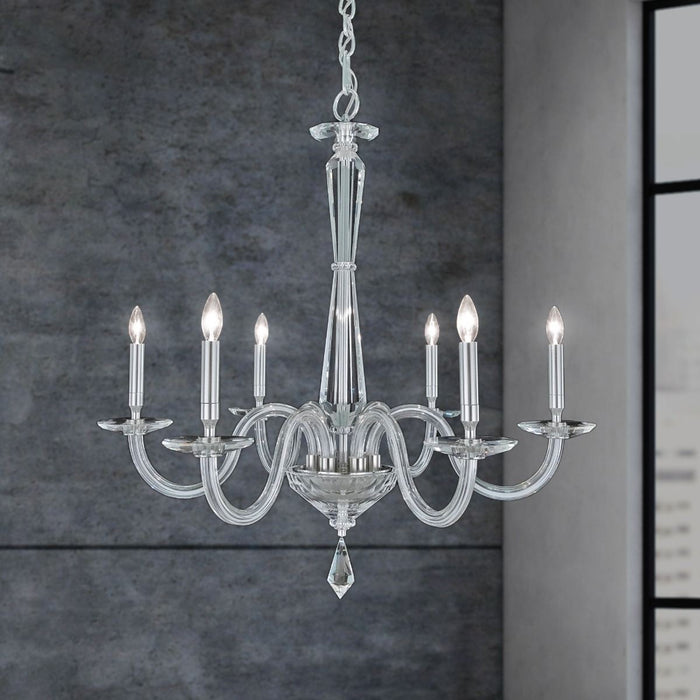 Schonbek S9230-702O Six Light Chandelier, Polished Chrome