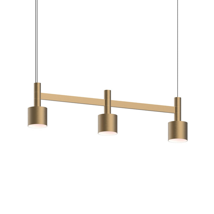 Sonneman 1783.14-CYL LED Linear Pendant, Brass Finish