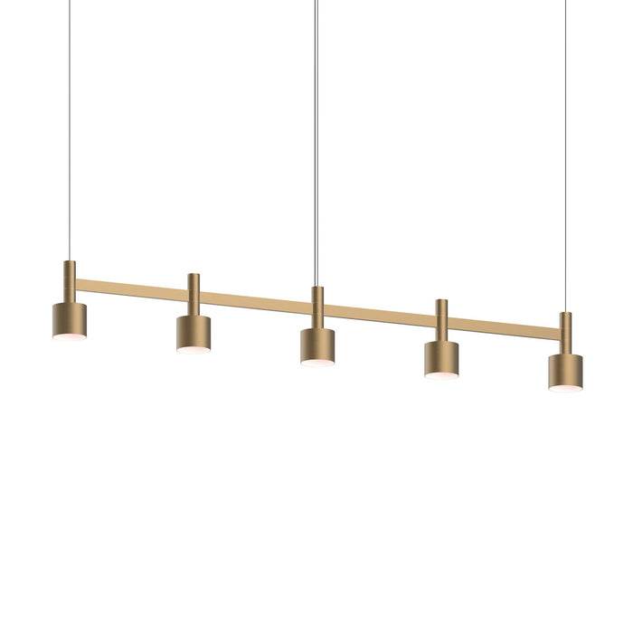 Sonneman 1785.14-CYL LED Linear Pendant, Brass Finish