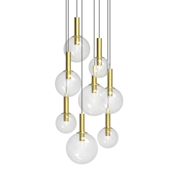 Sonneman 3768.38 Eight Light Pendant, Satin Brass